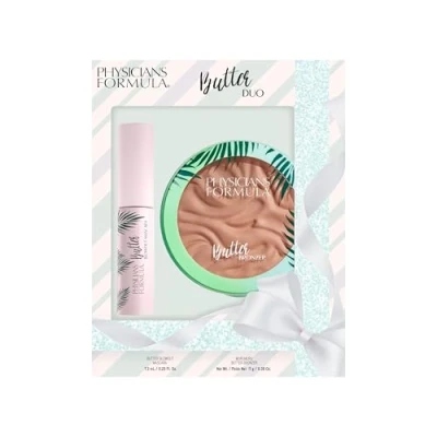 Image de Physicians Formula Butter Duo Set, Set de Maquillage avec Poudre Bronzante et Mascara Noir Volume Longueur, Formules Enrichies des Beurres Amazoniens pour une Peau Radieuse Soyeuse