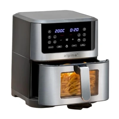 Image de alpina Air Fryer XXL Friteuse Sans Huile 8L Electrique Température Réglable 80 200C à Minuterie 120 Min 1800W Écran Digital