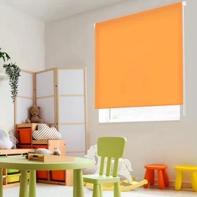 Image de Blindecor Ara Store enrouleur translucide uni Orange, 100 x 175 cm (largeur hauteur) Taille du tissu 97 170 Stores pour fenêtres