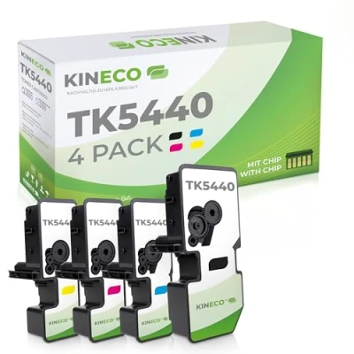 Image de Kineco 4 Toners compatibles avec TK 5440 pour ECOSYS MA2100 PA2100 MA2100cfx MA2100cwfx PA2100cwx PA2100cx,(Pack de 4, Noir, Cyan, Magenta, Jaune)