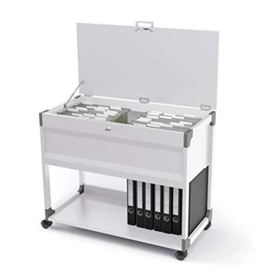 Image de Durable 378710 System File desserte Mobile pour 100 Dossiers Suspendus Format Mixte (L x H P) 89,7 73,6 43,2 cm Finition Gris