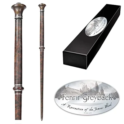 Image de The Noble Collection Fenrir Greyback Character Wand 14in (35cm) Wizarding World with Name Tag Harry Potter Film Set Movie Props Wands