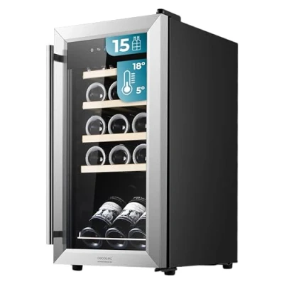 Image de Cecotec Caves à vin GrandSommelier 1550 Inox Compressor. 15 bouteilles, Système compresseur, Température 5 18ºC.