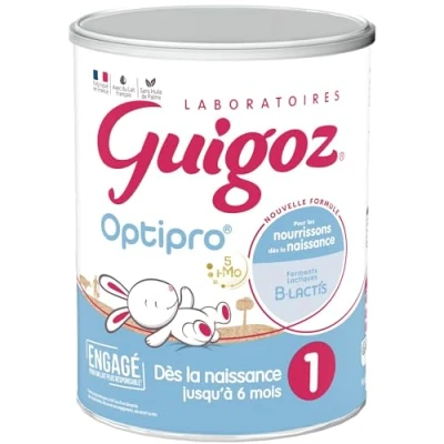 Image de GUIGOZ OPTIPRO 1 Lait bébé en poudre 1er âge de 0 à 6 mois Boîte 830g