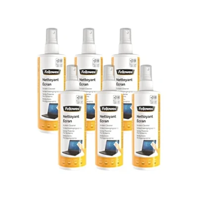 Image de Fellowes lot de 6 Spray nettoyant pour écrans d&#039;ordinateur, pc portables, smartphones, tablettes, 250ml, 9971821