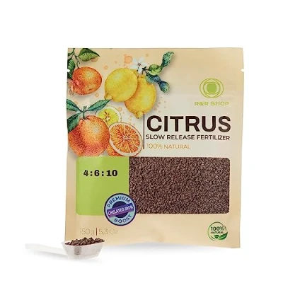 Image de R&amp;R SHOP Engrais Biologique pour Agrumes, Aliment Complet, à libération lente, parfait les Citrons, Oranges, Mandarines, Pamplemousses et Citrons Intérieurs Extérieurs 150GR