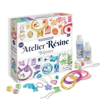 Image de SentoSphère L&#039;ATELIER de bijoux Résine et inculsion Création Kit atelier créatif enfant A partir 10 ans Fabriqué en France