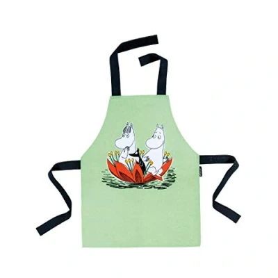 Image de Petit Jour Paris Tablier Moomin vert Se nettoie très facilement à l’éponge