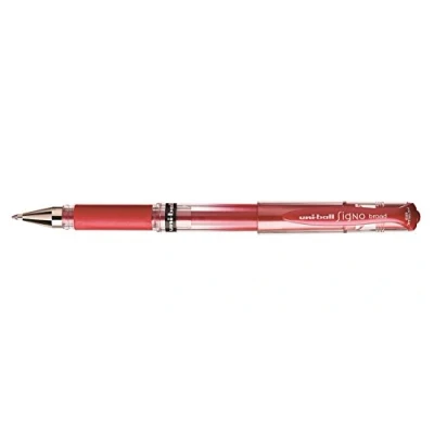 Image de UNI BALL Lot de 3 Rollers encre gel Signo Broad UM153 grip pointe large 1mm rouge métal
