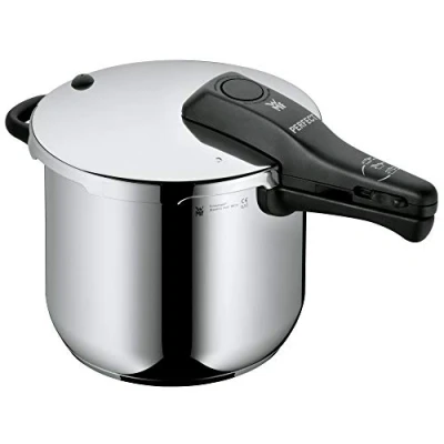 Image de WMF Perfect autocuiseur à induction 6,5 l, vapeur, en acier inoxydable Cromargan poli, 2 niveaux de cuisson, régulateur cuisson une main