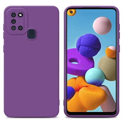 Image de cadorabo Housse Compatible avec Samsung Galaxy A21s en Fluid Violet Mat Étui de Protection Silicone TPU Flexible