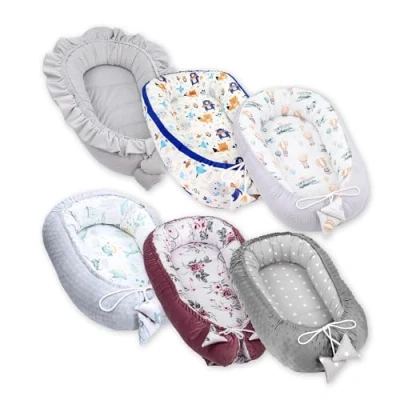 Image de Nid d&#039;ange cocon nouveau né Reducteur de lit Bebe 90 x 50 cm câlin fait main cale pour en coton Variante aléatoire