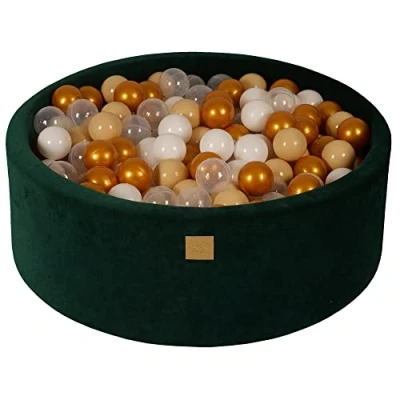 Image de Piscine à balles ronde MeowBaby® Velvet, vert foncé
