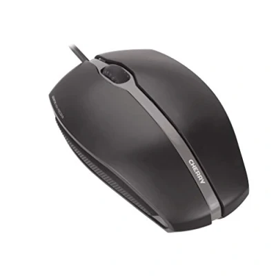 Image de CHERRY GENTIX CORDED, Souris filaire, Molette de défliement précise, Capteur optique, Design symétrique pour droitiers et gauchers, Câble 1,8 m USB 2.0 Noir