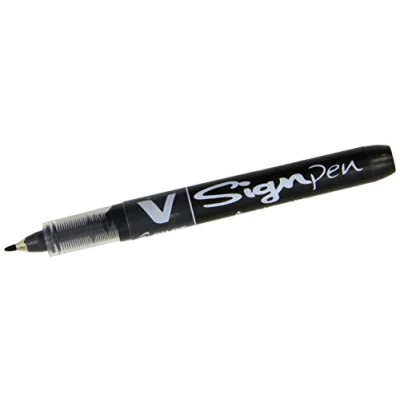 Image de Pilot V Sign Pen Lot de 12 Stylo feutre Pointe en nylon largeur trait 0,6 mm Encre liquide Noire