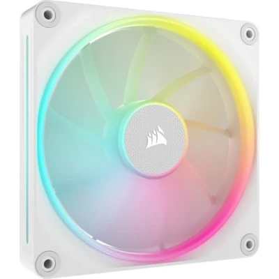 Image de CORSAIR iCUE Link LX140 RGB 140 mm PWM Ventilateur Paquet Unique Double Boucles Lumineuses Requiert Le System Hub (Vendu Séparément) Technologie AirGuide Blanc