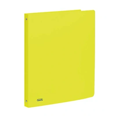 Image de Favorit Classeur en polypropylène néon, 22 x 30 cm, 4 anneaux ronds de 15 mm, jaune fluo