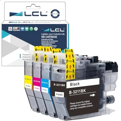 Image de LCL Cartouche d&#039;encre Compatible LC3211 LC 3211 LC3011 3011 (1Noir 1Cyan 1Magenta 1Jaune) Remplacement pour Brother DCP J770 J772DW J774DW MFC J890DW J895 J497DW J572DW