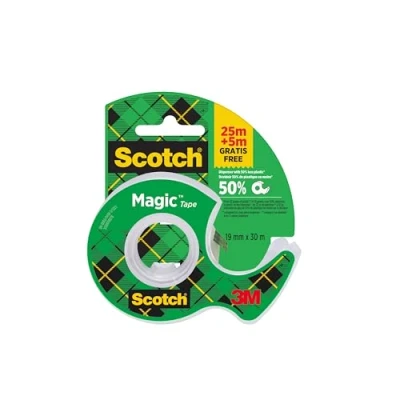 Image de Ruban invisible Scotch Magic, 19 mm x 25 m, 1 rouleau sur le dévidoir manuel/paquet + 5 m GRATUIT