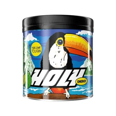 Image de HOLY Energy Booster de jeu « Thai Lime Toucan » avec poudre au goût citron thaï 50 portions NewCaff &amp; extrait thé vert concentration Boisson Végétalien