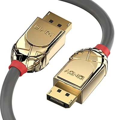 Image de LINDY 10m DisplayPort Cable Gold Line Resolution: 4096x2160 60Hz 4:4:4 8bit