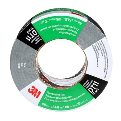Image de 3M Ruban toilé ultrarésistant DT11, Noir, 48 mm x 55 m, 0.28 mm, emballé individuellement