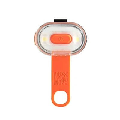 Image de Max &amp; Molly Lampe pour Animal Domestique Orange Chargée par USB sans Piles à remplacer 100% étanche Lumière de sécurité LED Ultra Lumineuse, Taille Unique