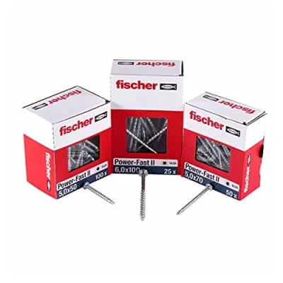 Image de fischer Vis à bois PowerFast II 3,5x35 Tête cylindrique bombée, empreinte TX, zingué blanc, filetage total/Boite de 200