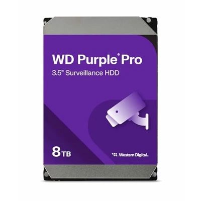 Image de WD Purple Pro 8 to Disque Dur Interne de Surveillance HDD, Smart Video, 3.5&quot; Vidéosurveillance, HDD avec OptiNAND Technology, 256MB Cache, 550TB/yr, 7200RPM, AllFrame Technology