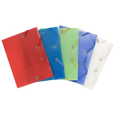 Image de Exacompta Réf. 50889E Carton de 25 chemises à élastiques Chromaline pour format pocket pochettes 3 rabats en polypropylène dimensions 12 x 16 cm A6 5 couleurs assorties