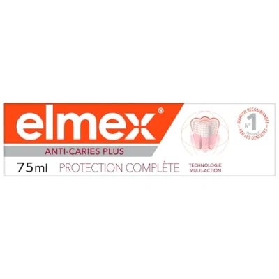 Image de Elmex Dentifrice Anti Caries Plus Soin Complet Reminéralise l&#039;Émail Protège les dents sensibles et l&#039;irritation des gencives 75 ml