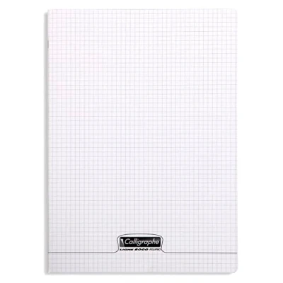 Image de Calligraphe 18391C Un Cahier Agrafé Incolore (une Marque de Clairefontaine) 24x32 cm 192 Pages Petits Carreaux Papier Blanc 90 g Couverture Polypro Transparent