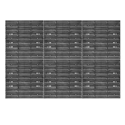 Image de KADAX Mur à outils, système de stockage en plastique PP, étagère murale différentes tailles, d&#039;atelier avec boîtes rangement et supports pour outils (117 x 78 cm) Noire