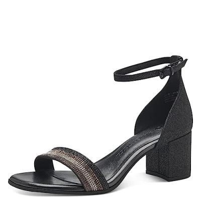 Image de MARCO TOZZI Femme 2 28301 41 Sandales, Paillettes Noires, 38 EU