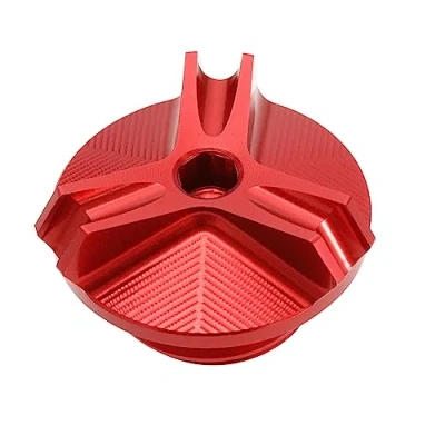 Image de SG Store Bouchon de Vidange d&#039;huile Moteur Couvercle Cuvette d&#039;écrou Carter Compatible avec Kawasaki Z900/ Z400/ Z650/ Z1000 M20x2.5 CNC Pièces Moto, Rouge