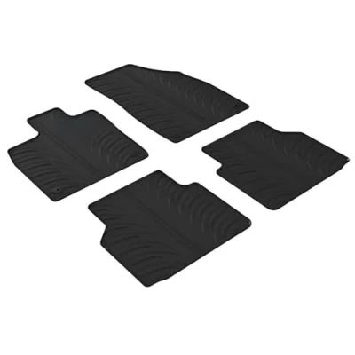 Image de Gledring 0709 Ensemble de tapis sol Caoutchouc avant et arrière 4 noir 750mm 550mm