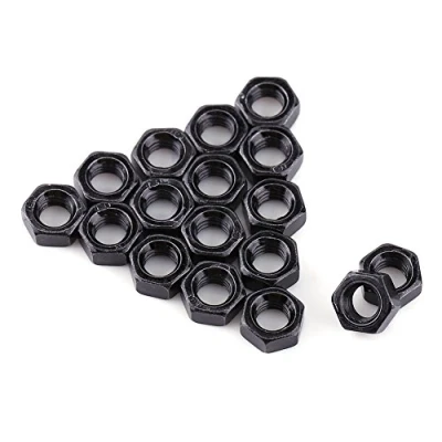 Image de Ecrous zingués Noirs, 100 pièces M2 M5 Filetage métrique Acier au Carbone zingué Noir hexagonaux M2, M2.5, M3, M4, M5, Excellente pièce de Rechange(M5)