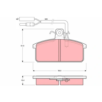Image de TRW GDB417 Jeu de plaquettes frein contact signal d&#039;usure inclus avec vis d&#039;étrier accessoires LANCIA: DELTA 1, Prisma