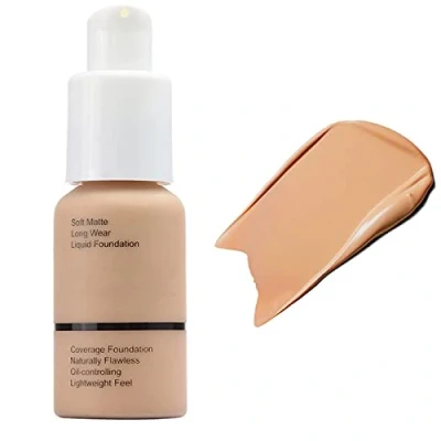 Image de Fond de Teint Couvrant Imperfections Liquid Foundation Waterproof Longue durée Soft Matte 30ml 8 Couleur