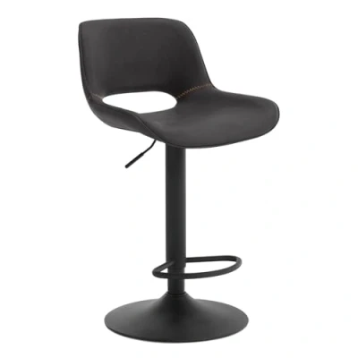 Image de WOLTU Tabouret Bar, Chaise de Revêtement en Simili Cuir, Haute Cuisine, Réglable Hauteur, Siège Rembourré, Pivotant à 360, avec Dossier, Cadre Métal, Anthracite, BH402an 1
