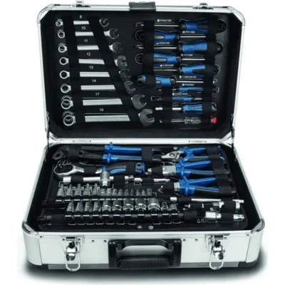 Image de Mallette a Outils de 102 pieces SCHEPPACH TB150 en acier chrome vanadium aluminium, verrouillable