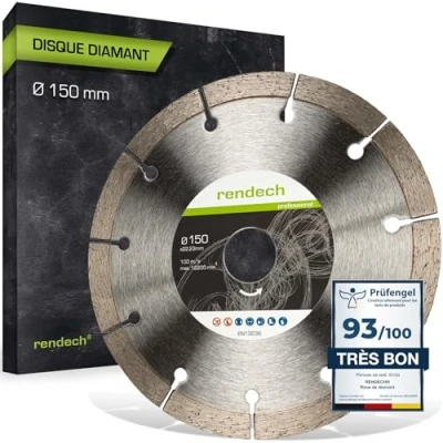 Image de Disque diamant 150 mm professionnel pour Béton, Pierre, Brique etc. Disques à tronçonner diamantés avec hauteur de segment 10mm rendech®