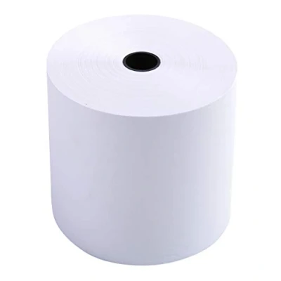 Image de Exacompta Réf. 7680120V Lot de 10 bobines pour tickets caisse largeur 76 mm x diamètre 80 mandrin 12 1 pli offset extra blanc 60g/m² Métrage (+ ou 2m) : 54 m