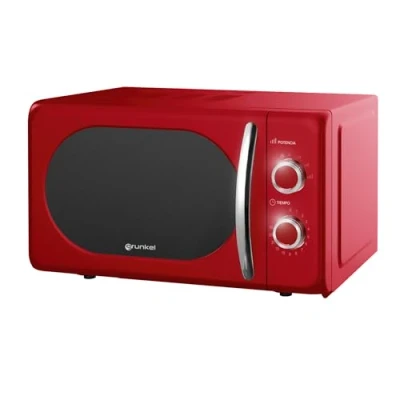 Image de Grunkel Micro ondes de 20 l capacité MW avec design vintage et 5 niveaux puissance Fonction décongélation minuterie 700 W (rouge)