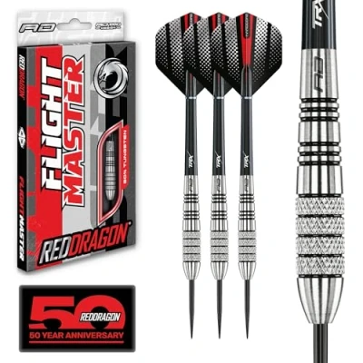 Image de RED DRAGON Sidewinder: 27g Flightmaster fléchettes en tungstène à Pointe Acier, Vols et tiges de