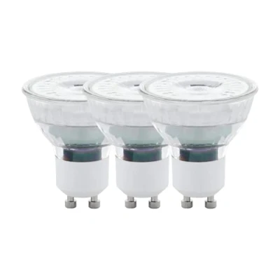 Image de Eglo Lot de 3 ampoules LED GU10, lampes réflecteur, spots 4,5 watts chacun (équivalent 50 watts), 345 lumens, blanc chaud, 2700 Kelvin, Ø 5 cm