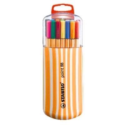 Image de Stylo feutre pointe fine STABILO point 88 Étui Zebrui x 20 stylos feutres Coloris assortis