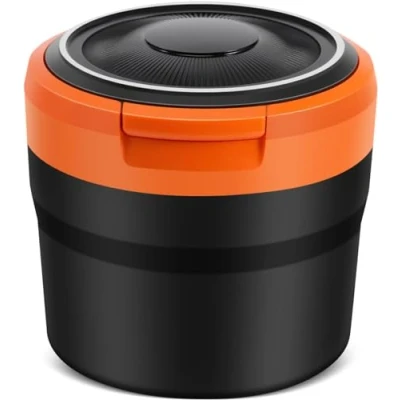 Image de ZhangXD Cendrier Voiture pour Jaguar I‐Pace F‐Pace F Type X S E‑Pace de Portable Anti Odeur Cendriers avec Couvercle,Orange/B