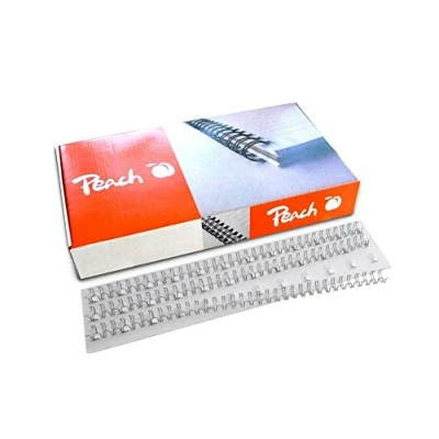 Image de Peach Wire Binding Combs, 12mm Silver, 3:1, 34 Loops A4, 100 pcs. PW127 01