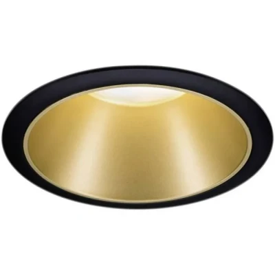 Image de Paulmann 93403 LED Cole rond incl. 1x6,5 watts gradable Projecteur Noir, Doré mat Lampe encastrée plastique, Alu zinc Spot pour plafond 2700 K, Matière, 6.5 W, 1er Set